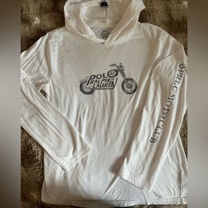 Polo by Ralph Lauren Cream Hooded Tee Top juniors 18-20